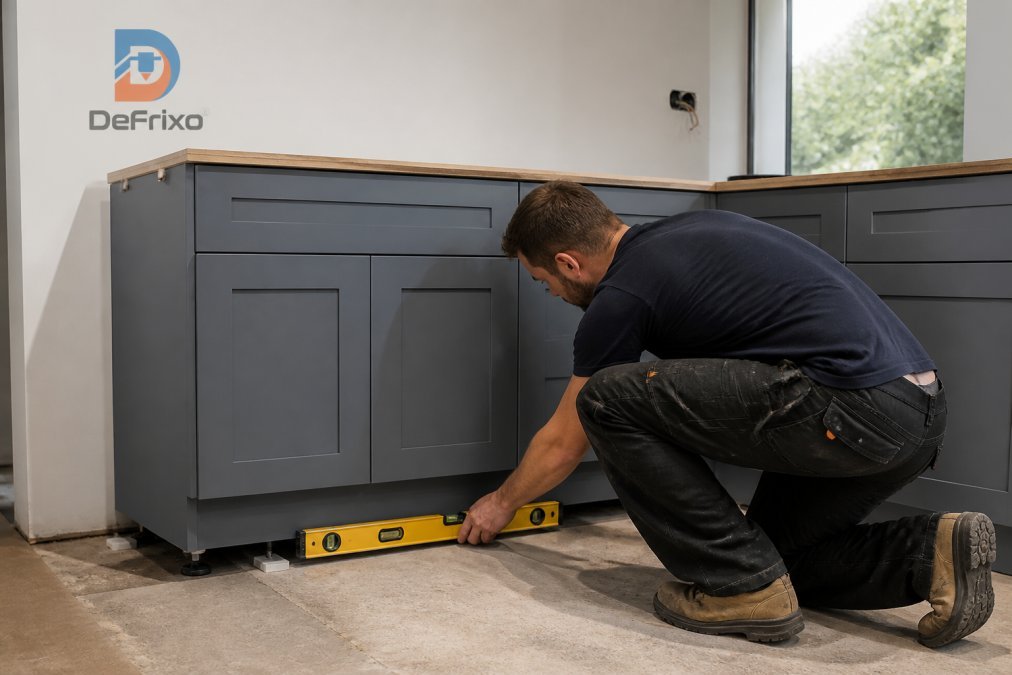 How to Level Kitchen Cabinets on Uneven Floors - DeFrixo
