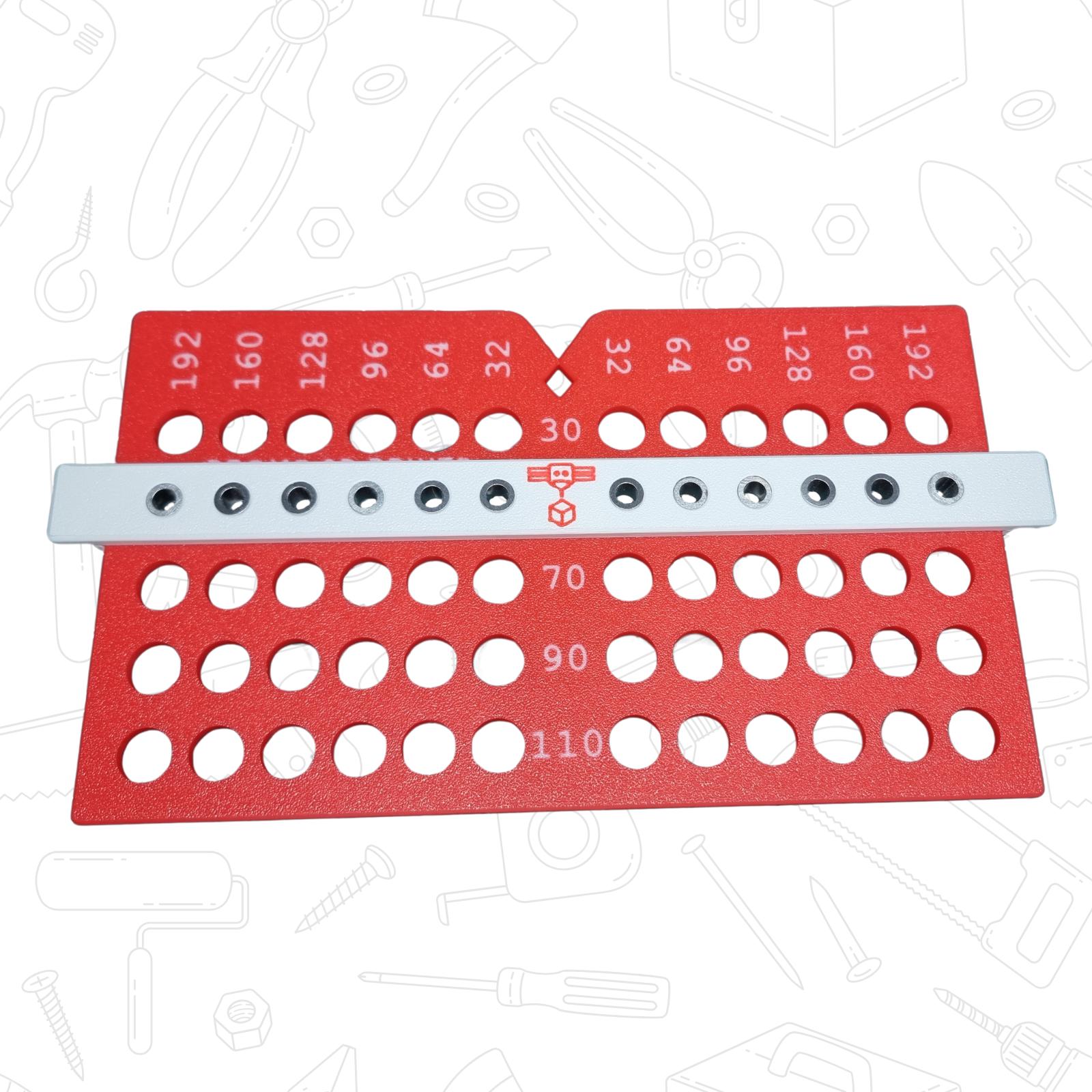 Cabinet & Drawer Handle Drilling Jig – Adjustable Template with 5mm Guide Bushings (Up to 192mm)