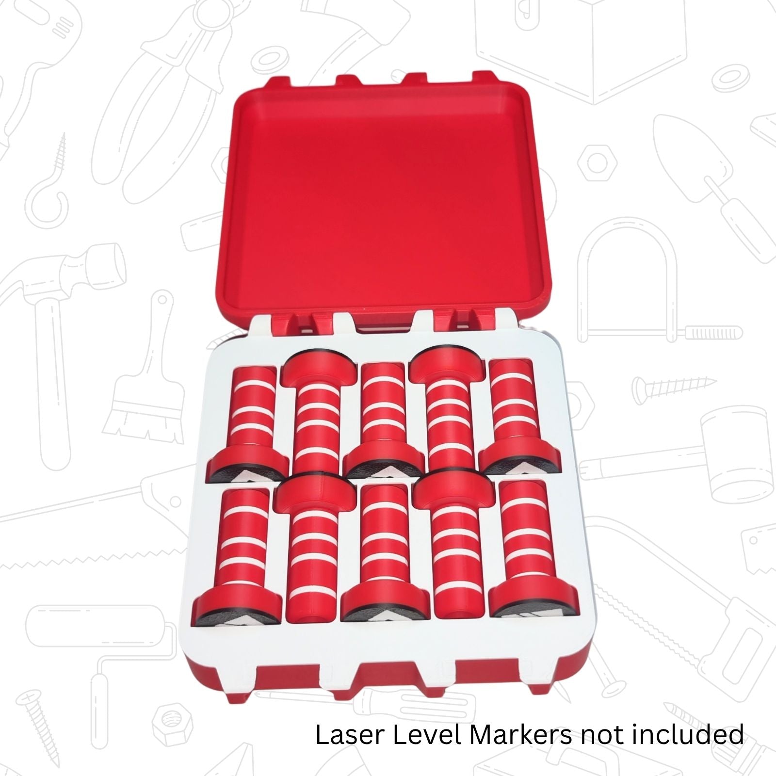 (Box Only) AlignPro™ Laser Level Marker Storage Box – Protective Case for Lightweight, Heavy Base & Magnetic Sets