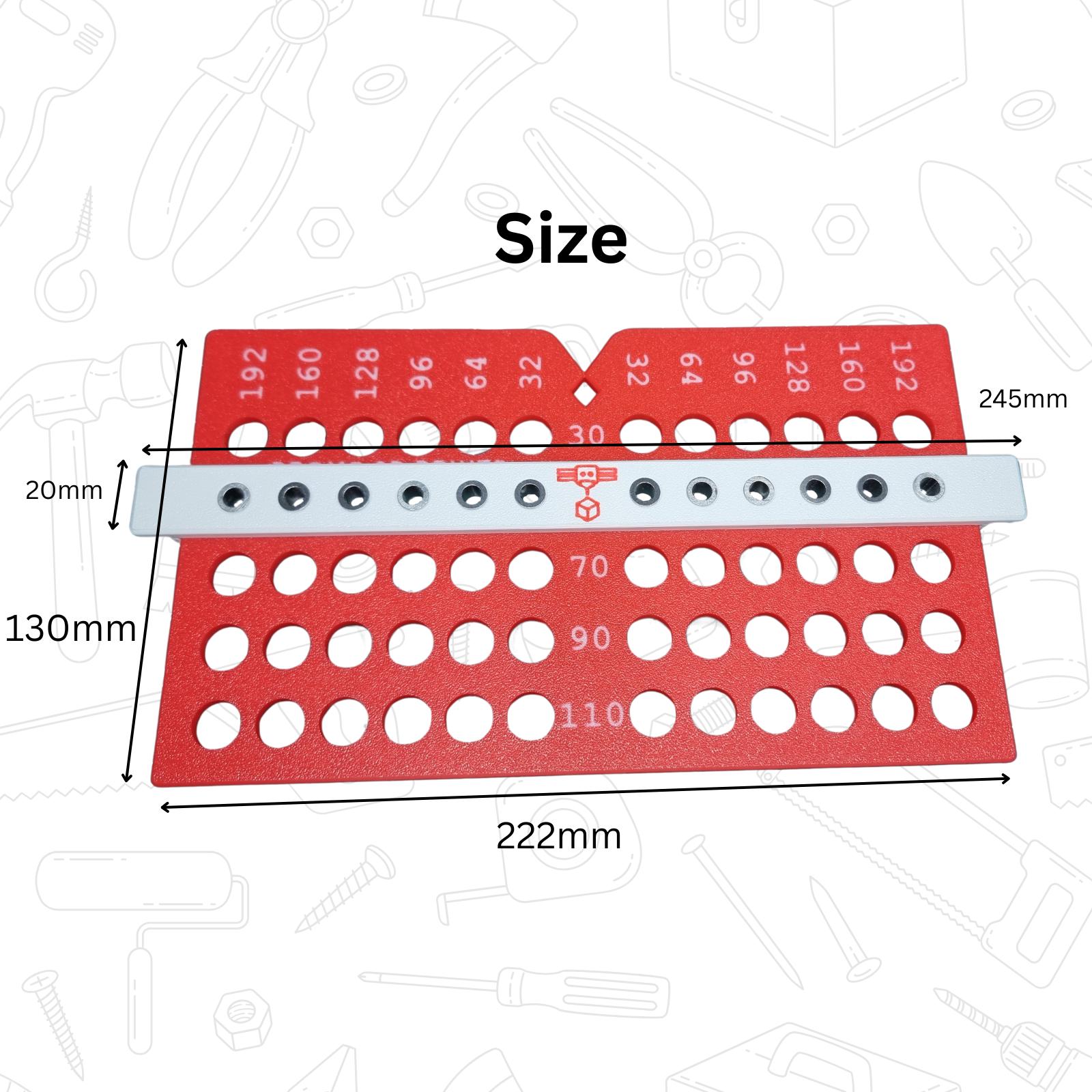 Cabinet & Drawer Handle Drilling Jig – Adjustable Template with 5mm Guide Bushings (Up to 192mm)