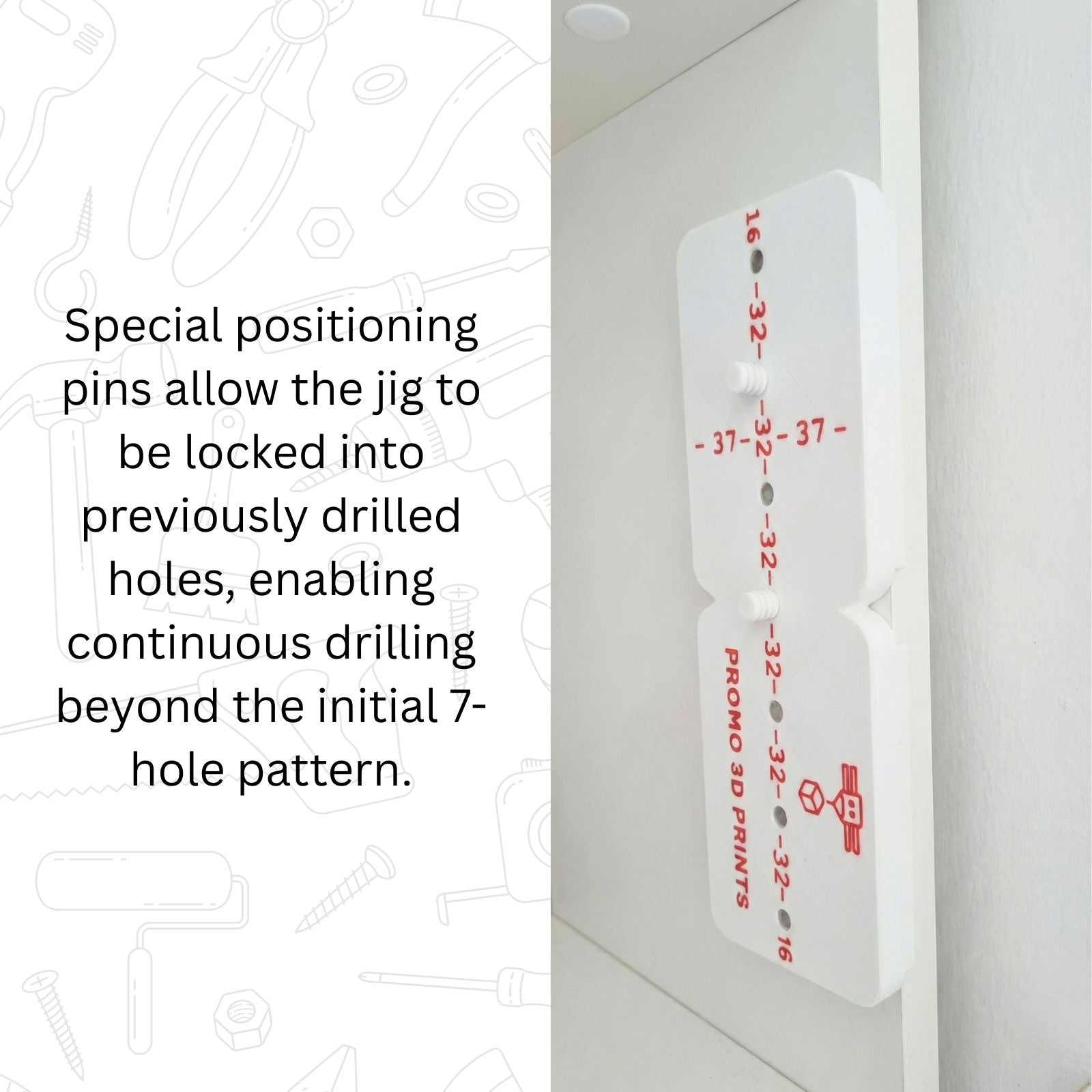Adjustable Shelf Pin Drilling Jig – 32mm Cabinet System | Precision Hole Guide