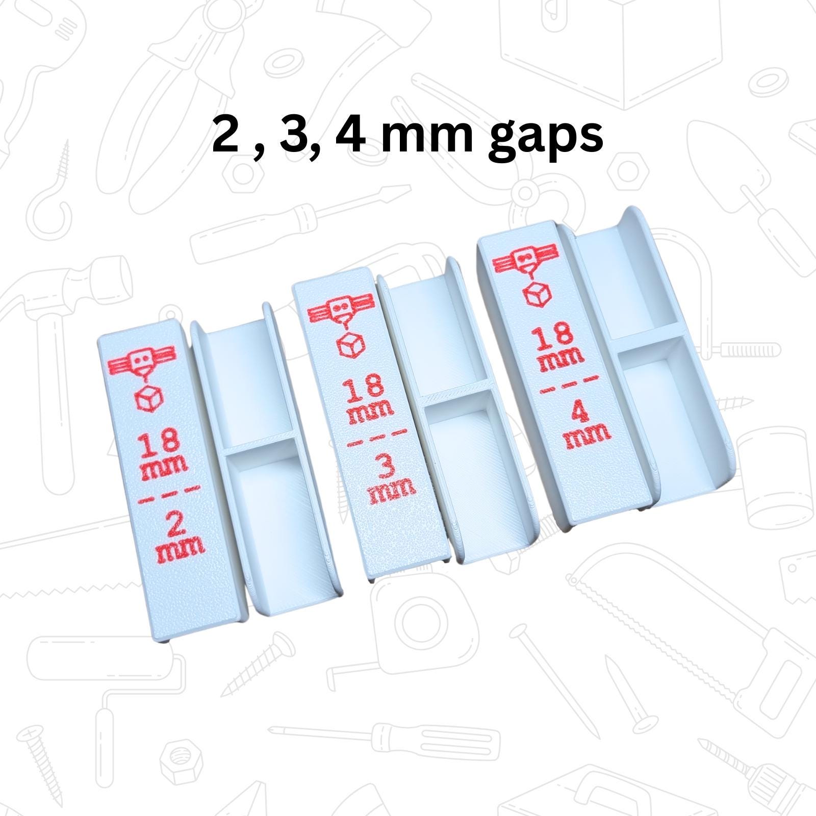 Drawer Front Spacer Gauge Set – 2 / 3 / 4mm Alignment Tools for 18mm Panels