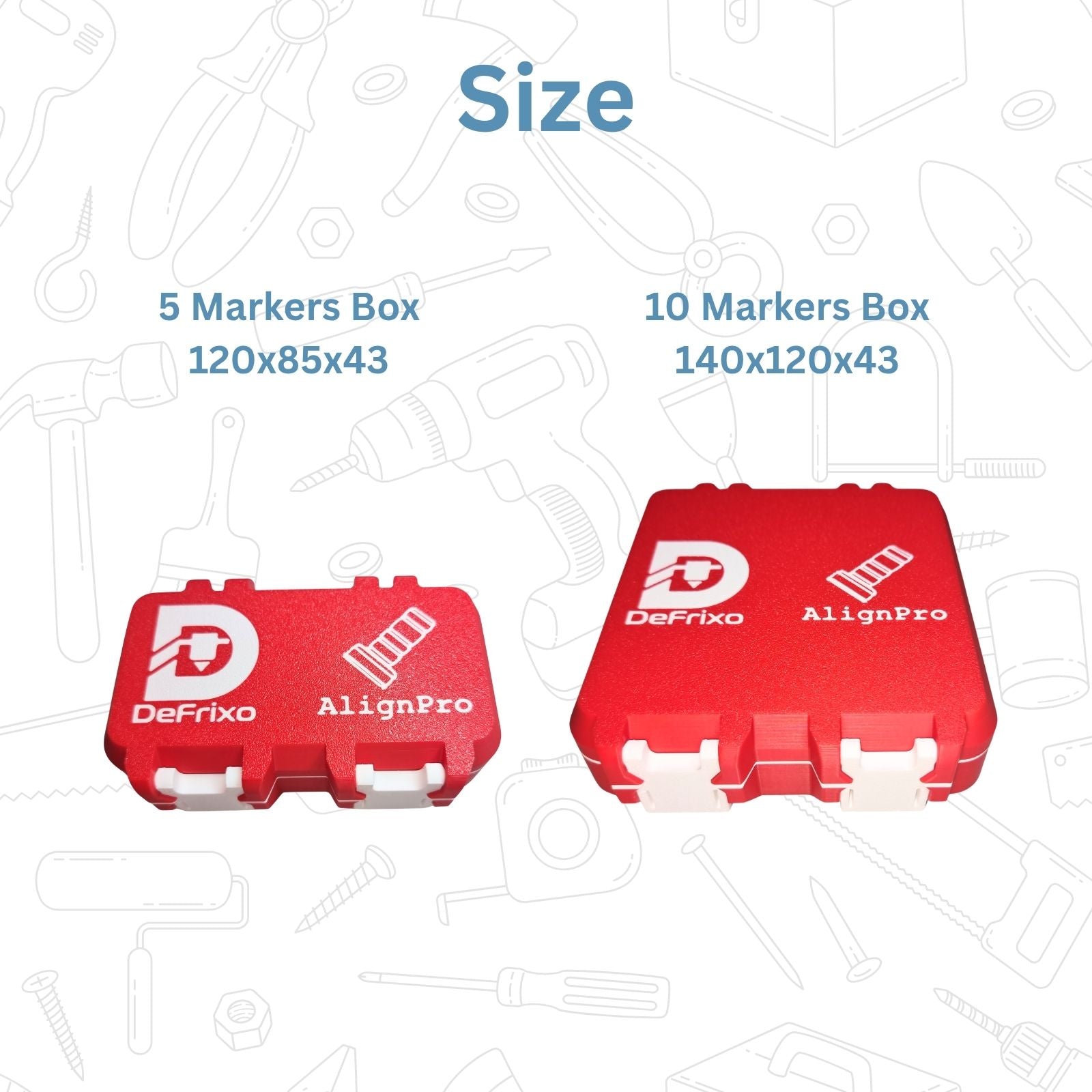 (Box Only) AlignPro™ Laser Level Marker Storage Box – Protective Case for Lightweight, Heavy Base & Magnetic Sets