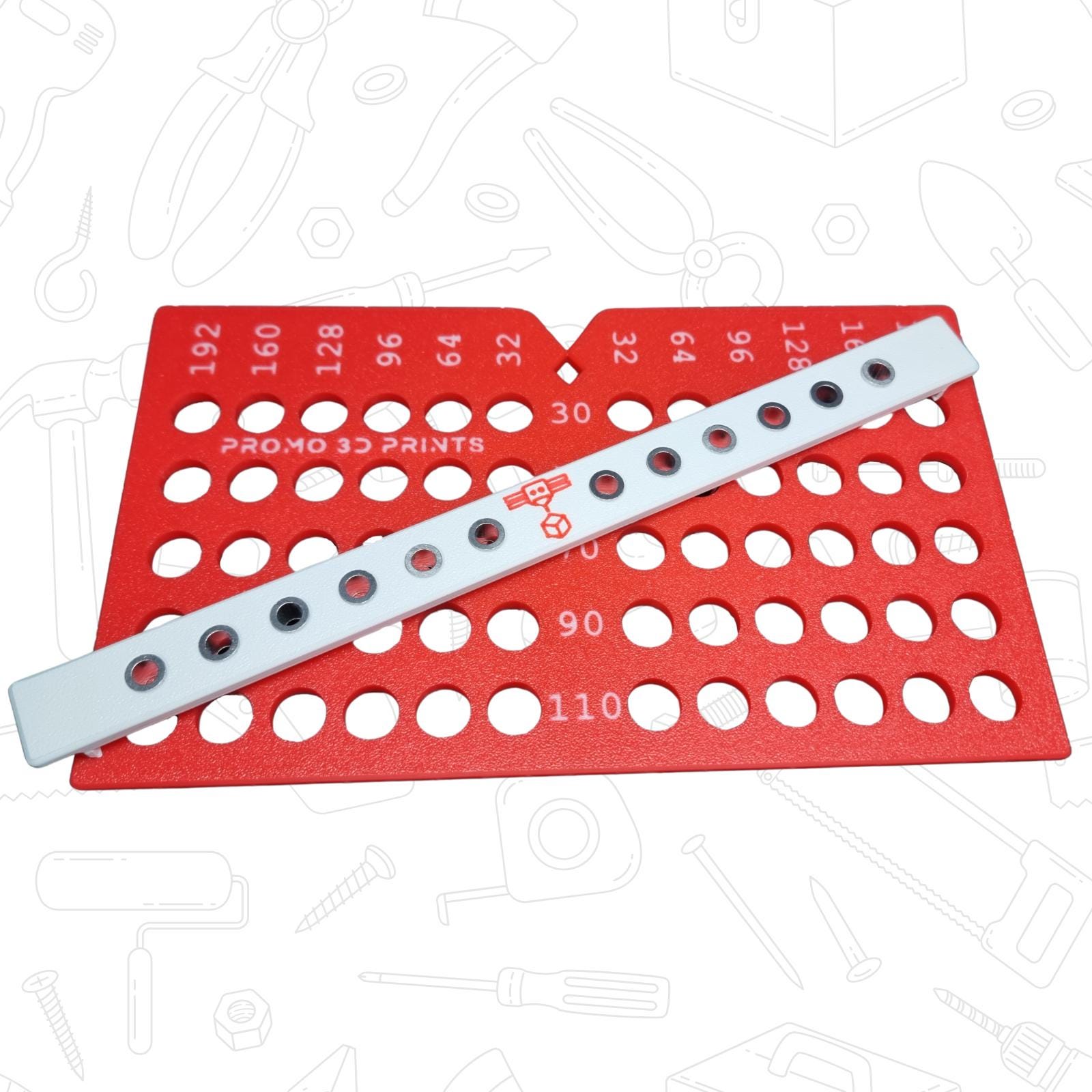 Cabinet & Drawer Handle Drilling Jig – Adjustable Template with 5mm Guide Bushings (Up to 192mm)