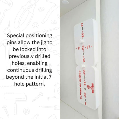 Adjustable Shelf Pin Drilling Jig – 32mm Cabinet System | Precision Hole Guide - DeFrixo