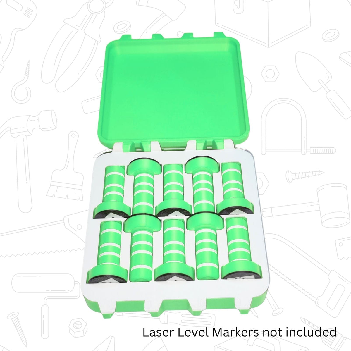 (Box Only) AlignPro™ Laser Level Marker Storage Box – Protective Case for Lightweight, Heavy Base & Magnetic Sets - DeFrixo