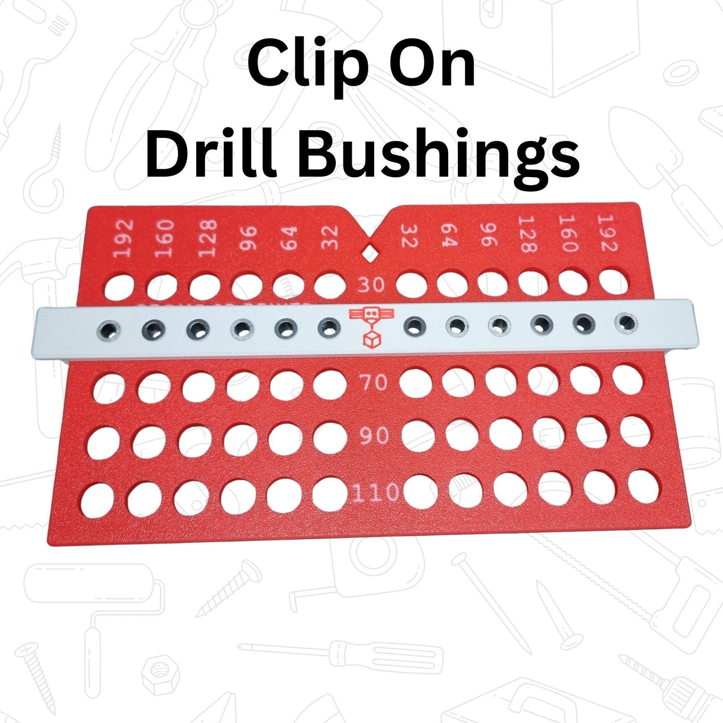 Cabinet & Drawer Handle Drilling Jig – Adjustable Template with 5mm Guide Bushings (Up to 192mm) - DeFrixo