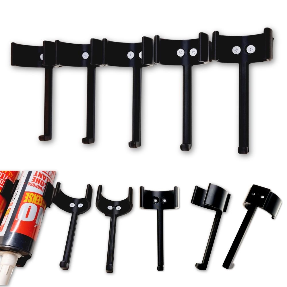 Clip-On Silicone Tube Wall & Van Holder – Secure Sealant Storage Mount | Set of 5 - DeFrixo