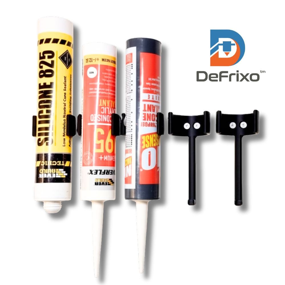 Clip-On Silicone Tube Wall & Van Holder – Secure Sealant Storage Mount | Set of 5 - DeFrixo