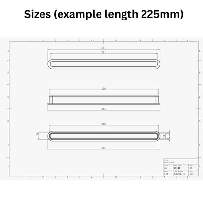 Slimline Ventilation Grille Cover for 18mm Panels - Various Lengths Available | Set of 2 - DeFrixo